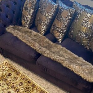 H&M Faux Fur Scarf in Brown